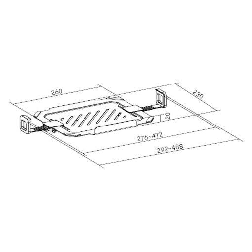 Εικόνα της Laptop Holder Brateck έως 17" για Monitor Arms VESA 75x75/100x100 Matte Black NBH-8