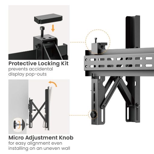 Εικόνα της Επιτοίχια Βάση Τηλεόρασης Brateck Full Service Video Wall Mount 37-70" Black LVW02E-48T