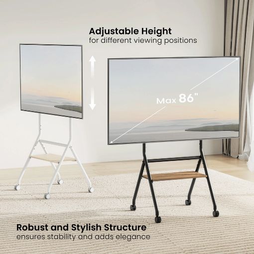 Εικόνα της Επιδαπέδια Βάση Τηλεόρασης Brateck Heavy Duty 37-86" με Ράφι & Ροδάκια TTF13E-46FW