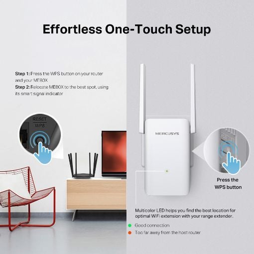 Εικόνα της Range Extender Mercusys ME80X AX3000 WiFi 6 Dual-Band