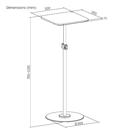 Εικόνα της Επιδαπέδια Βάση για Projectors Brateck PRB-23P με Ρυθμιζόμενο Ύψος Black