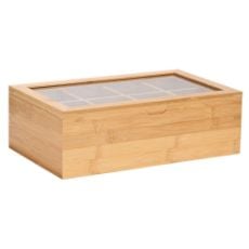 Εικόνα της Κουτί Αποθήκευσης Estia Bamboo Essentials 8 Θήκες με Καπάκι 31x19x9cm 01-27025
