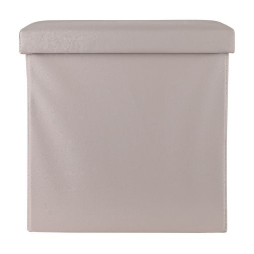 Εικόνα της Σκαμπό Estia Cube Leather με Αποθηκευτικό Χώρο Taupe 03-35907