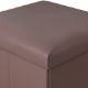 Εικόνα της Σκαμπό Estia Cube Leather με Αποθηκευτικό Χώρο Καφέ 03-35914