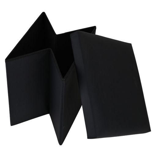 Εικόνα της Σκαμπό Estia Cube Leather με Αποθηκευτικό Χώρο Μαύρο 03-35891