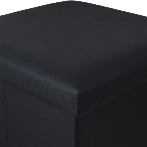 Εικόνα της Σκαμπό Estia Cube Leather με Αποθηκευτικό Χώρο Μαύρο 03-35891