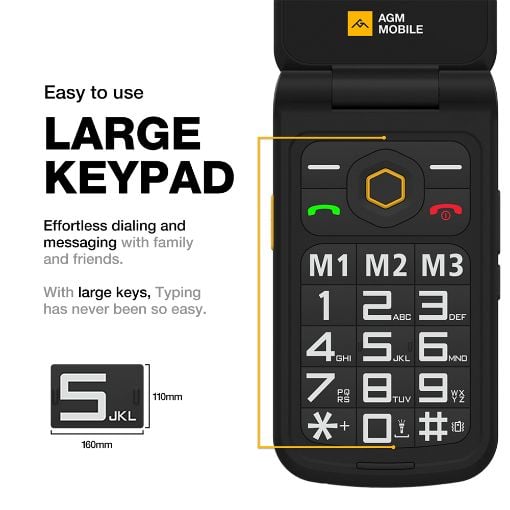Εικόνα της Κινητό Τηλέφωνο AGM M8 Flip 2.8" Dual SIM Black
