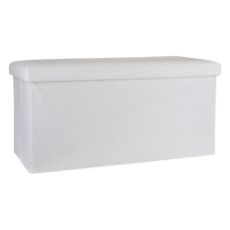 Εικόνα της Σκαμπό Estia Cube Teddy με Αποθηκευτικό Χώρο 76x38x38cm Λευκό 03-35938