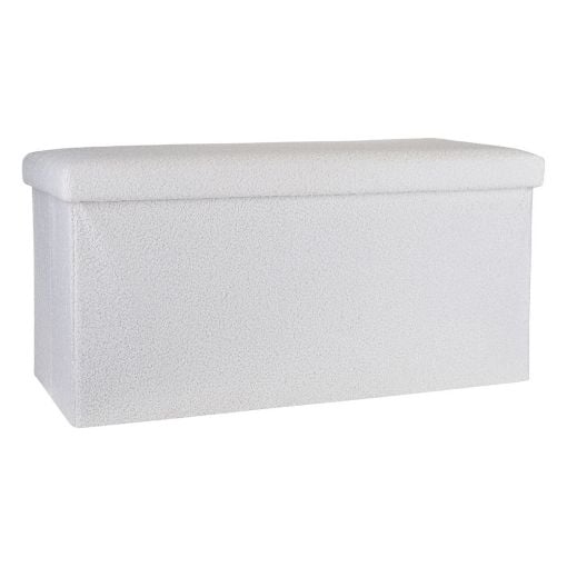 Εικόνα της Σκαμπό Estia Cube Teddy με Αποθηκευτικό Χώρο 76x38x38cm Λευκό 03-35938