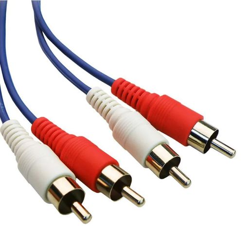Εικόνα της Καλώδιο Powertech 2 x RCA M/M 1.5m Blue CAB-R001