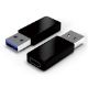 Εικόνα της Adapter Powertech USB-A Male to USB-C Female Black CAB-UC023