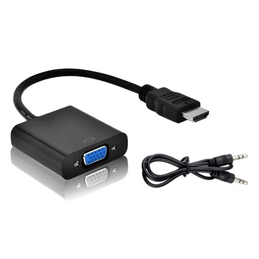 Εικόνα της Adapter Powertech HDMI Male to VGA Female με Καλώδιο Audio Jack 0.2m Black CAB-H071