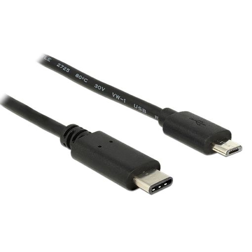 Εικόνα της Καλώδιο Powertech USB-C Male to Micro USB Male 1m Black CAB-UC011