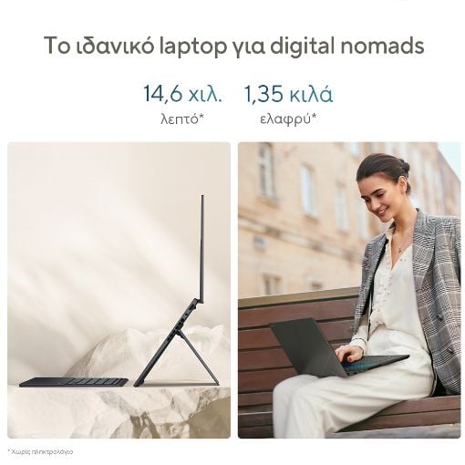 Εικόνα της Laptop Asus ZenBook Duo OLED UX8406CA-OLED-PZ068X 14" Intel Core Ultra 9-285H 32GB 2TB SSD Win11 Pro Inkwell Gray 90NB14X1-M00A40