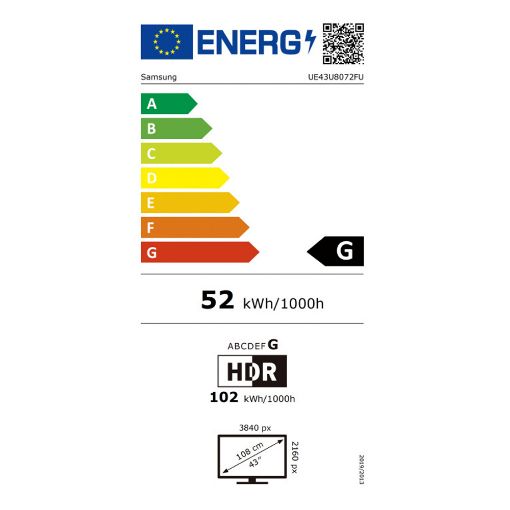Εικόνα της Τηλεόραση Samsung 43" 4Κ UHD Smart HDR UE43U8072FUXXH