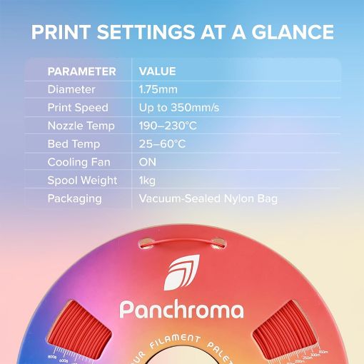 Εικόνα της Polymaker Panchroma Satin PLA Filament 1.75mm Spool of 1Kg Black
