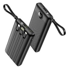 Εικόνα της Power Bank Veger C10 10000mAh USB-A με Ενσωματωμένα Καλώδια 10W Black W1116