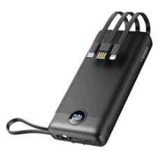 Εικόνα της Power Bank Veger C20 20000mAh USB-A & USB-C με Ενσωματωμένα Καλώδια 15W Black W2059