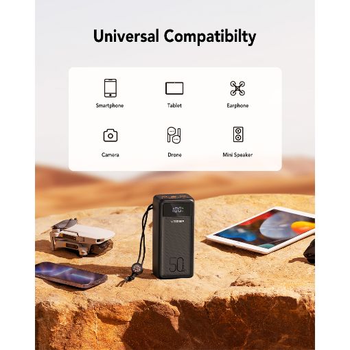 Εικόνα της Power Bank Veger Tank Lite 50000mAh 3x USB-A & USB-C PD 22.5W Black W5001