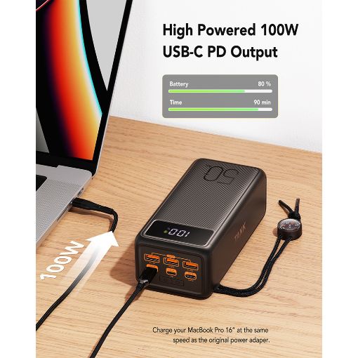 Εικόνα της Power Bank Veger Tank Boost 56000mAh 3x USB-A & 2x USB-C PD 130W Black W5001C