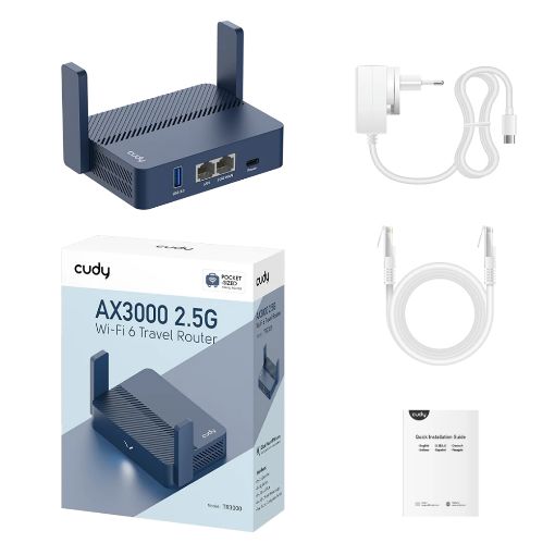 Εικόνα της Travel Router Cudy TR3000 v.1 Dual Band Wi-Fi 6 AX3000