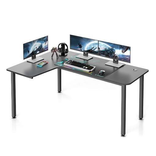 Εικόνα της Gaming Desk Eureka Ergonomic 60" 155x110×76 cm Grey ERK-CD-L01L-60B-V4