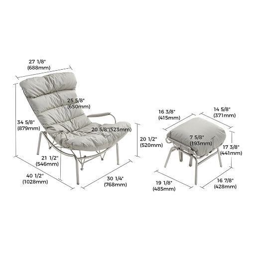 Εικόνα της Κουνιστή Πολυθρόνα Eureka Ergonomic Liam με Πουφ 88x102,9x76,8cm Γκρι ERK-LS02-GY
