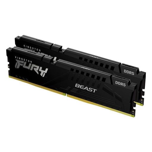 Εικόνα της Ram Kingston Fury Beast 64GB (2x32GB) DDR5-6400MHz CL32 Black KF564C32BBEK2-64