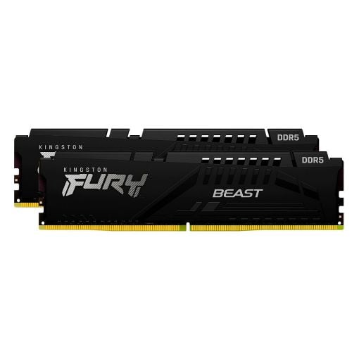 Εικόνα της Ram Kingston Fury Beast 64GB (2x32GB) DDR5-6400MHz CL32 Black KF564C32BBEK2-64
