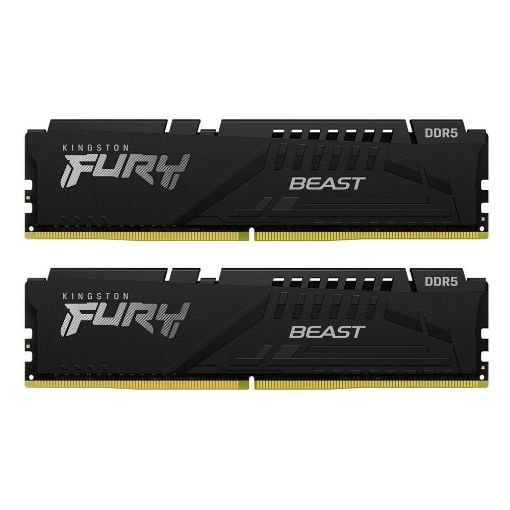 Εικόνα της Ram Kingston Fury Beast 64GB (2x32GB) DDR5-6400MHz CL32 Black KF564C32BBEK2-64
