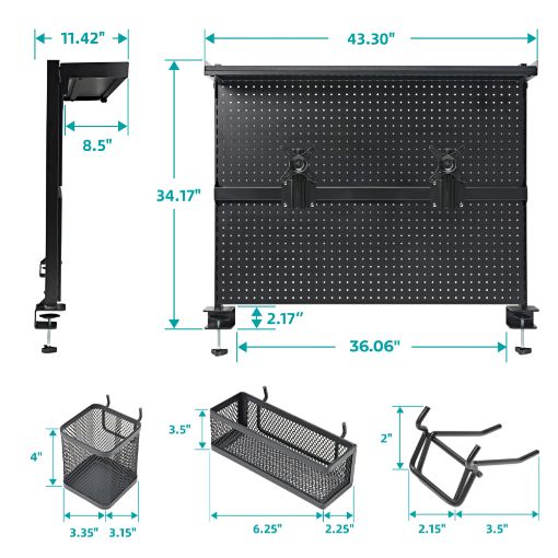 Εικόνα της Επιτοίχια Βάση Περιφερειακών Eureka Ergonomic 109×29×86cm Black ARPB-01B-US