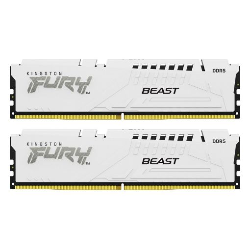 Εικόνα της Ram Kingston Fury Beast 32GB (2x16GB) DDR5-5600MHz CL36 White KF556C36BWEK2-32
