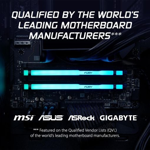 Εικόνα της Ram Kingston Fury Beast 32GB (2x16GB) DDR5-6000MHz CL36 RGB Black KF560C36BBE2AK2-32