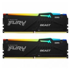 Εικόνα της Ram Kingston Fury Beast 32GB (2x16GB) DDR5-6000MHz CL36 RGB Black KF560C36BBE2AK2-32