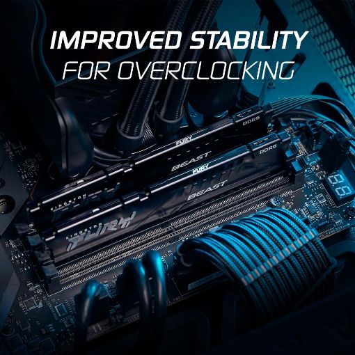 Εικόνα της Ram Kingston Fury Beast 32GB (2x16GB) DDR5-6400MHz CL32 Black KF564C32BBEK2-32