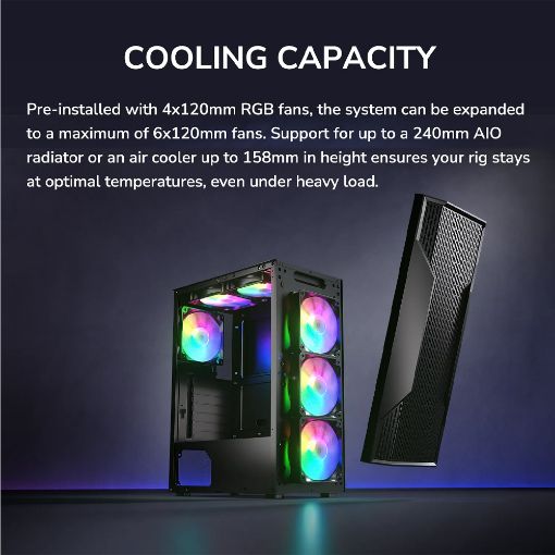 Εικόνα της Cougar MX110 RGB Tempered Glass Black 382BD20.0001
