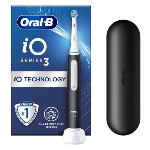 Εικόνα της Ηλεκτρική Οδοντόβουρτσα Oral-B iO Series 3 με Θήκη Ταξιδίου Hook Black