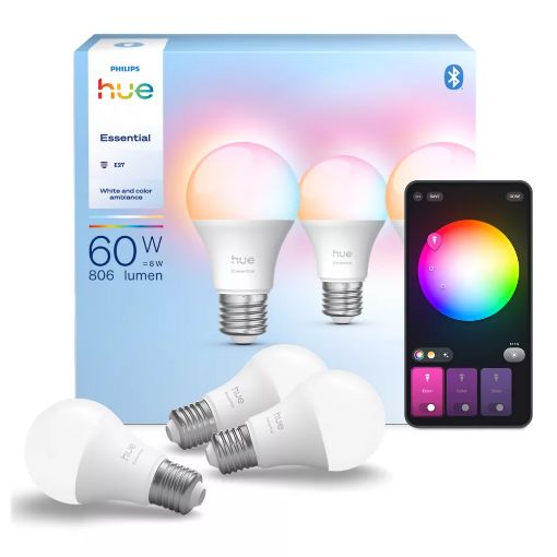 Εικόνα της Smart Lamp Philips Hue Essential E27 A60 806lm 8W RGB & Tunable White (3-pack) 929004235407