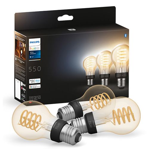 Εικόνα της Smart Lamp Philips Hue E27 A60 550lm 7W Tunable White (3-pack) 929002477504