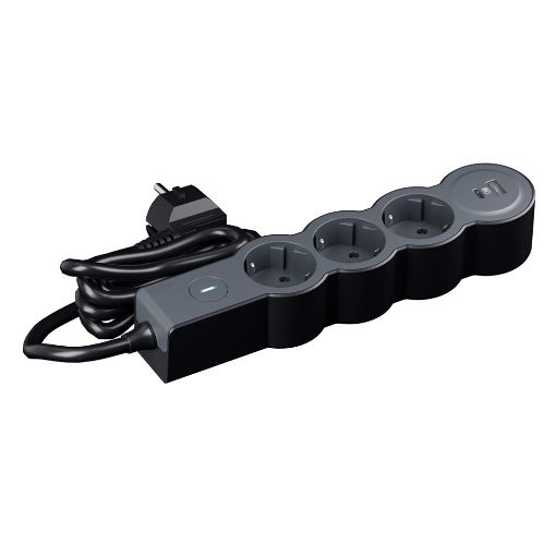 Εικόνα της Πολύπριζο Legrand 3 Θέσεων & USB-A/USB-C 1.5m Black 694425