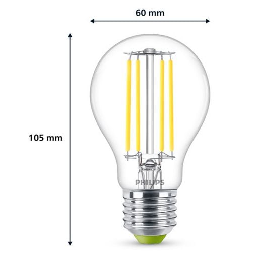 Εικόνα της Λάμπα LED Philips Ultra Efficient E27 A60 4000K 485lm 2.3W Neutral White 929003066501