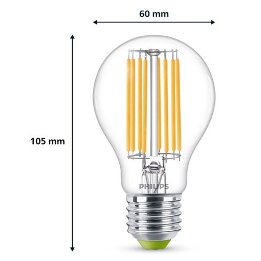 Εικόνα της Λάμπα LED Philips Ultra Efficient E27 A60 3000K 840lm 4W Warm White 929003066701