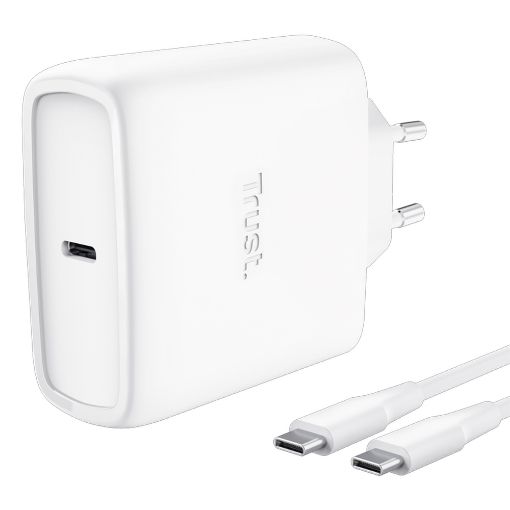 Εικόνα της Φορτιστής Trust Maxo USB-C GaN 65W White 25524