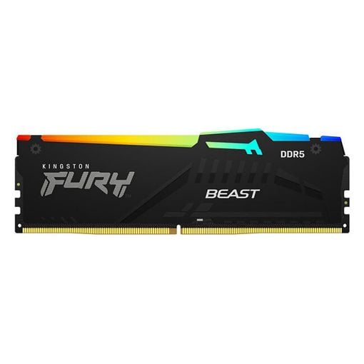 Εικόνα της Ram Kingston Fury Beast 16GB DDR5-6400MHz CL32 RGB Black KF564C32BBEA-16