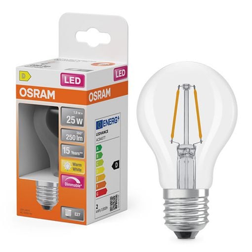 Εικόνα της Λάμπα LED Osram Superstar Classic A 25 E27 A60 Dimmable 2700K 250lm 1.8W Warm White