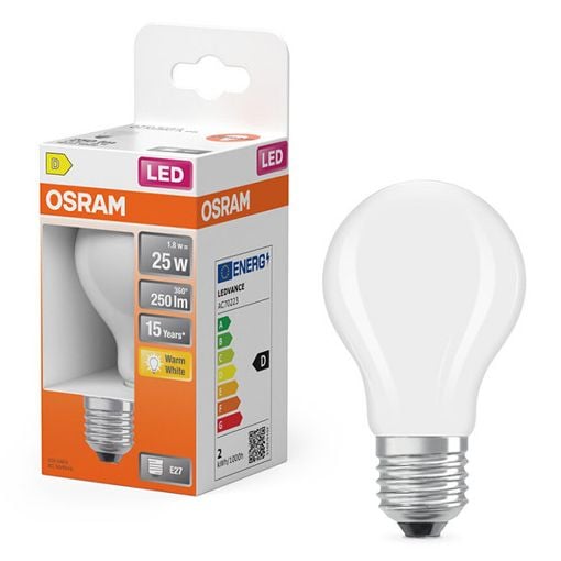 Εικόνα της Λάμπα LED Osram Star Classic A 25 E27 A60 2700K 250lm 1.8W Warm White