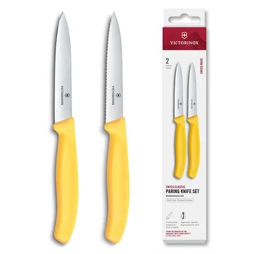 Εικόνα της Σετ Μαχαίρια Victorinox Swiss Classic Paring Straight & Wavy Edge 10cm 2τμχ Κίτρινο 6.7798.2C1