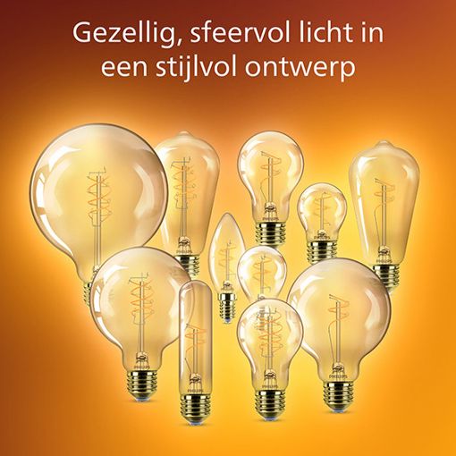 Εικόνα της Λάμπα LED Philips Vintage E27 A60 Dimmable 2200K 806lm 7.3W Extra Warm White 929004584701