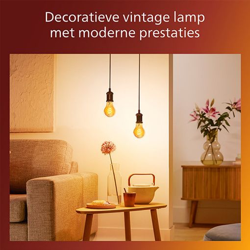 Εικόνα της Λάμπα LED Philips Vintage E27 A60 Dimmable 2200K 806lm 7.3W Extra Warm White 929004584701