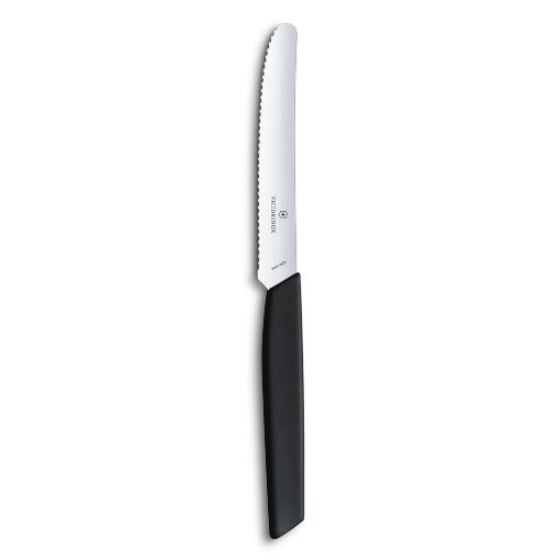 Εικόνα της Μαχαίρι Victorinox Swiss Modern Tomato & Table Wavy Edge 11cm Μαύρο 6.9003.11W